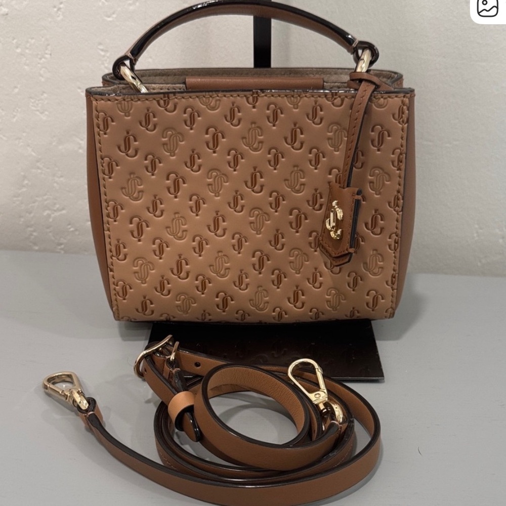 OBO~ Jimmy Choo Mini Varenne Top Handle in Caramel & Light Gold - Picture 5 of 9